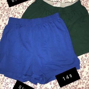 Royal blue & green soffe shorts